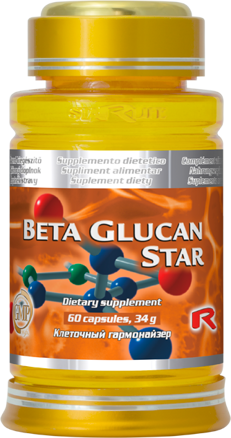 Výživový doplnok BETA GLUCAN STAR pre podporu a stimuláciu imunitného systému, s protinádorovým účinkom 60tbl