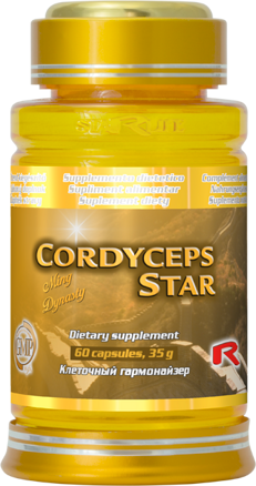 Doplnok výživy CORDYCEPS STAR s protinádorovým účinkom, pre zvýšenie potencie 120 tbl