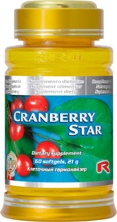 Výživový doplnok CRANBERRY STAR pre zdravé obličky a močový mechúr 90 tbl