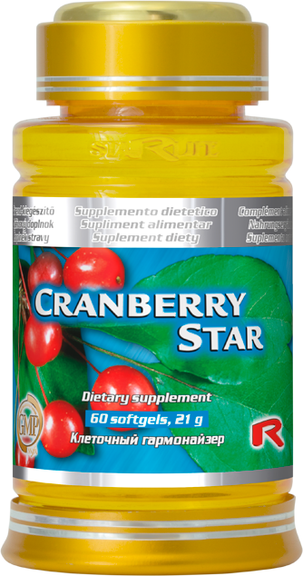 Výživový doplnok CRANBERRY STAR pre správnu funkciu obličiek a močového mechúra Výživový doplnok CRANBERRY STAR pre správnu funkciu obličiek a močového mechúra