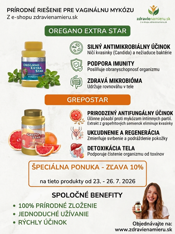 10% zľava výživové doplnky - prírodné riešenie vaginálnej mykózy
